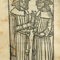 Woodcut of Hippocrates (presumably raised from the dead!) talking with Avicenna. From Hippocrates: Prognostics [English] [ca. 1545] (Sp Coll Hunterian Au.4.11e)