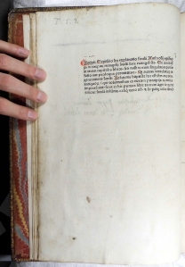 Ambrosius的作用作用[A1V]：Expositio在Evangelium S. Lucae。（奥格斯堡：Sorg，1476）（SP Coll Hunterian Be.2.9）