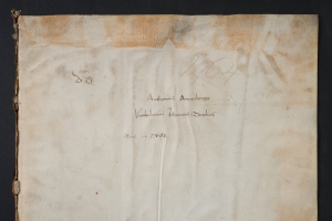 Annenberg inscription on vellum flyleaf (Sp Coll BD9-a.1)