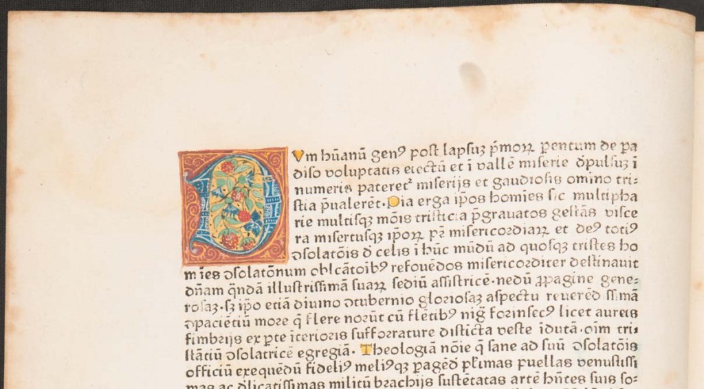 Erroneous initial added in Johannes de Tambaco: Consolatio theologiae (Sp Coll Hunterian Bx.2.10)