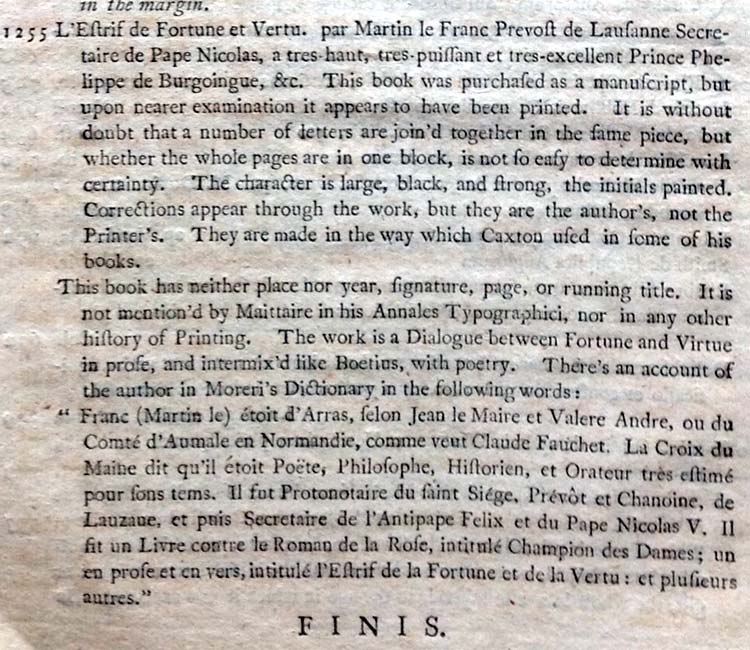 描述来自1771年Foulis目录